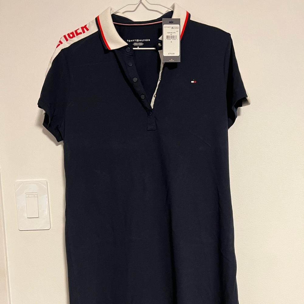 💥 NWT TOMMY HILFIGER ESSENTIAL SPLIT-NECK POLO DRESS 💥